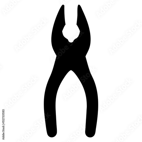 Set of pliers full black silhouette vector illustration design