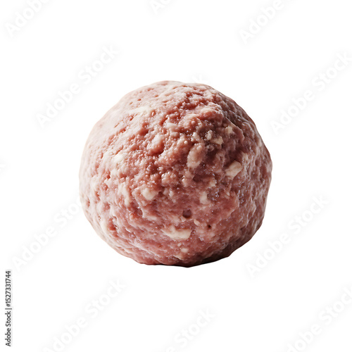 Raw meatball close up shot perfect for italian cuisine recipe ideas and cooking inspiration images on transparent background