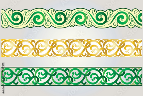 Buryad Mongolian traditional frame ornament vector illustration