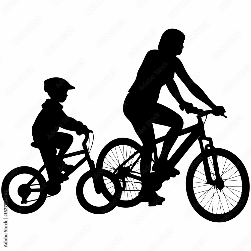 Obraz premium silhouette of a girl with bicycle