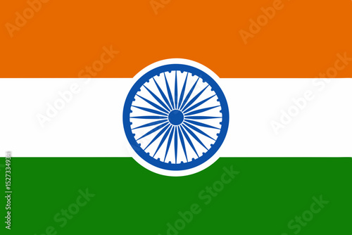 Indian National Flag Saffron White Green Ashoka Chakra