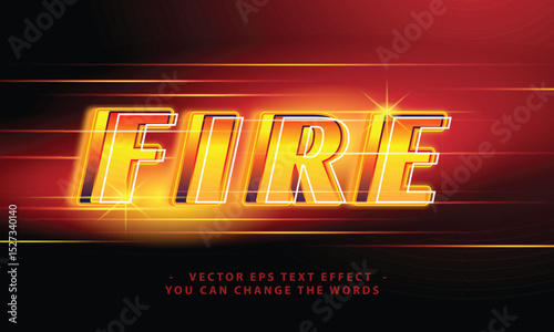 fire with text effect illustration