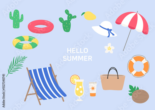Vector illustration of summer vacation.