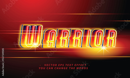 angry warrior with text effect illustration