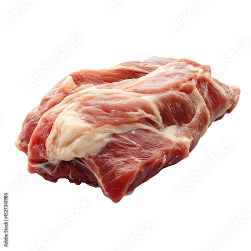 Fresh raw pork leg joint isolated on a white background.