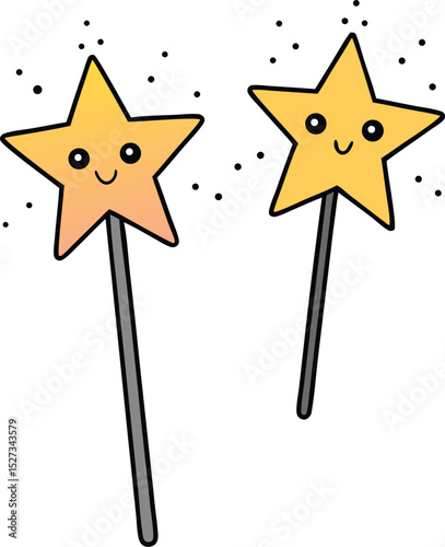 magic wand with stars