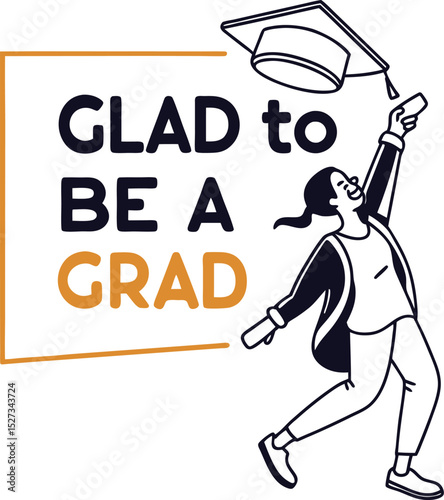 glad to be a grad typography T-shirt Design print Ready eps cut file Download