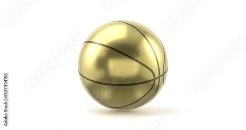 Rotating golden basketball ball