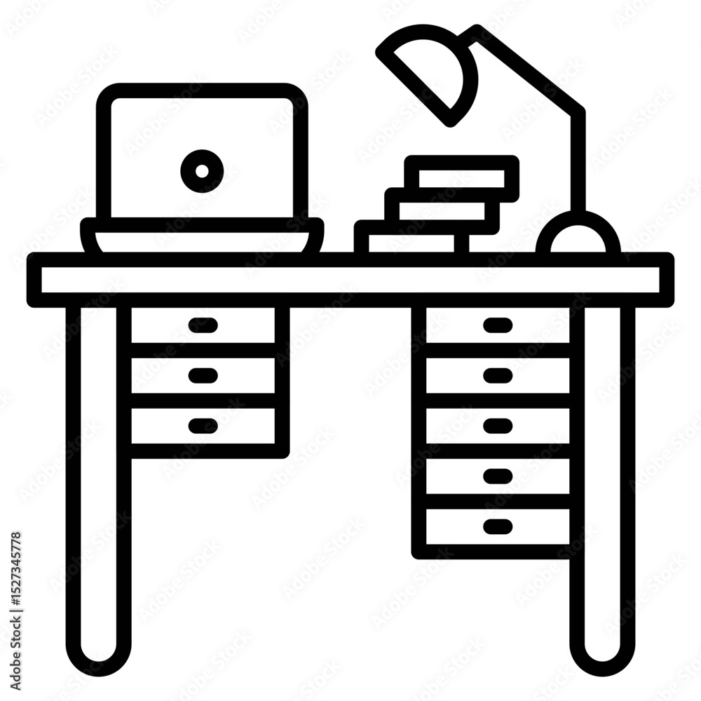 Office Desk Vector Icon Office Desk Vector Icon