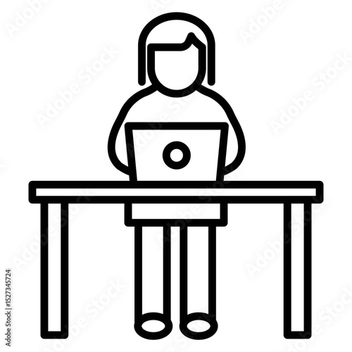 Work Desk Vector Icon