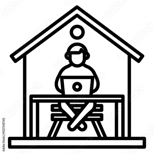 Work At Home Vector Icon