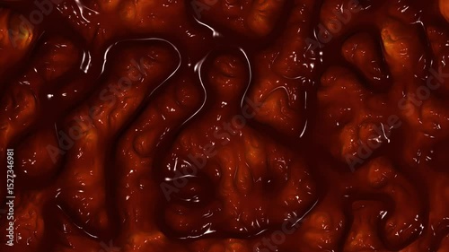 Abstract brain tissue and membranes with blood vessels animation.