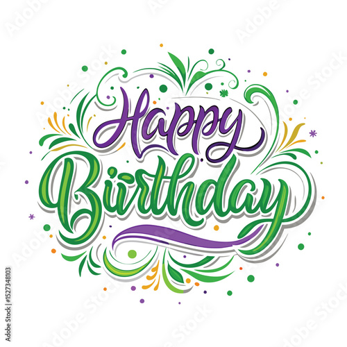 Happy Birthday Decorative Lettering