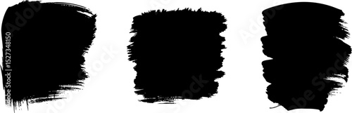 Black paintbrush strokes copy space template white background