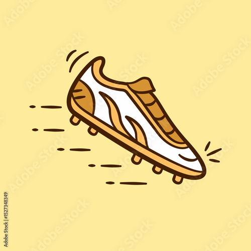 Football shoes hand drawn illustration. Soccer boot vector icon doodle outline style design.