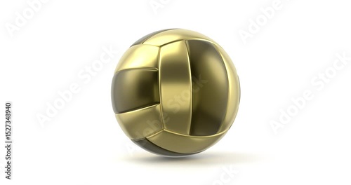 Rotating golden volleyball ball