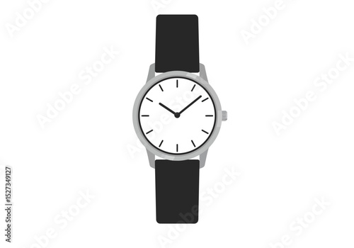 Vector Watch shows 10.07 with a white face grey casing and black strap
