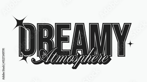 Black and White Dreamy Typography Combo Art with Glitter Black Star Template