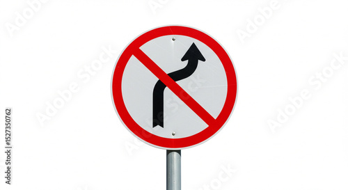 Free Download A traffic sign indicating no right turn ahead with a red circle and a black arrow on a white background - GFXLoad