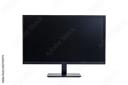 A sleek black monitor isolated on a white background