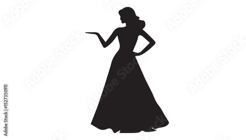 black color bride silhouette vector illustration, solid white background