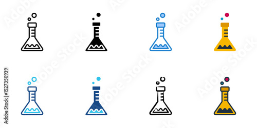 Beaker icon set multiple style collection 

