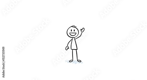 Simple Joy: A Stick Figure Waving Hello, Representing Friendship, Positivity, and Approachability in a Lighthearted and Universally Appealing Way