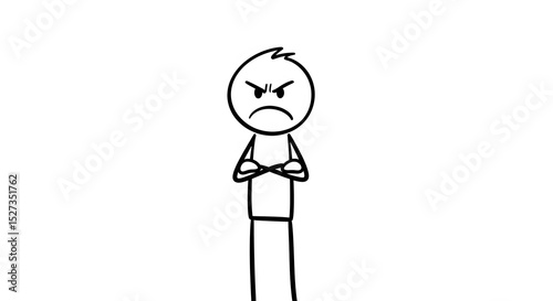 Fuming Frustration: Stick Figure Depicts Anger, Annoyance, and Discontent. Perfect to Symbolize Difficult Emotions, Conflict, Irritation, and Negativity.