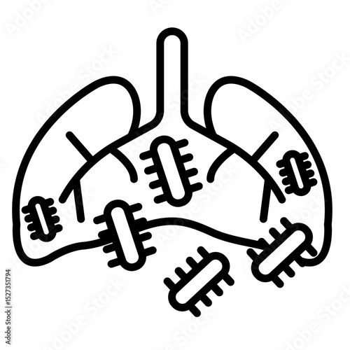 TB Bacteria Vector Icon
