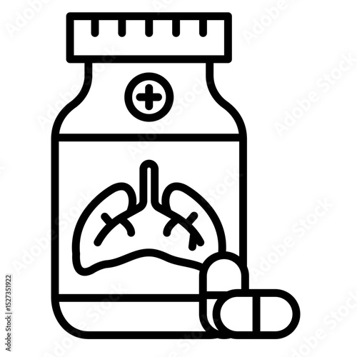 TB Pill Bottle Vector Icon