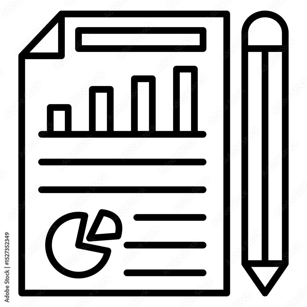 Summary Report Vector Icon Summary Report Vector Icon