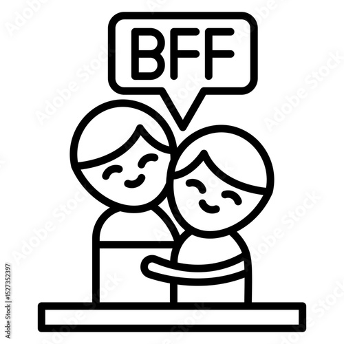 Best Friends Forever Vector Icon