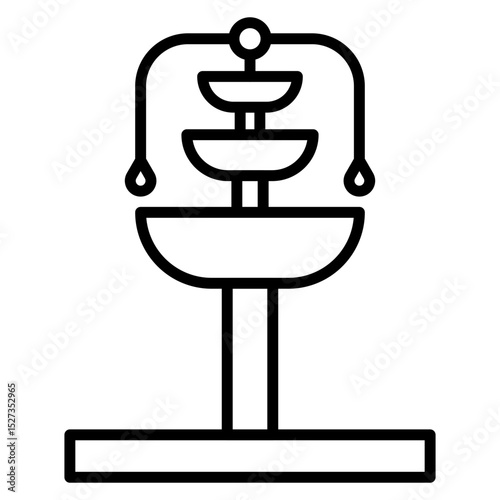 Water Fountain Vector Icon