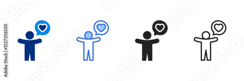 Gratitude Icon Set Multiple Style Vector Illustration