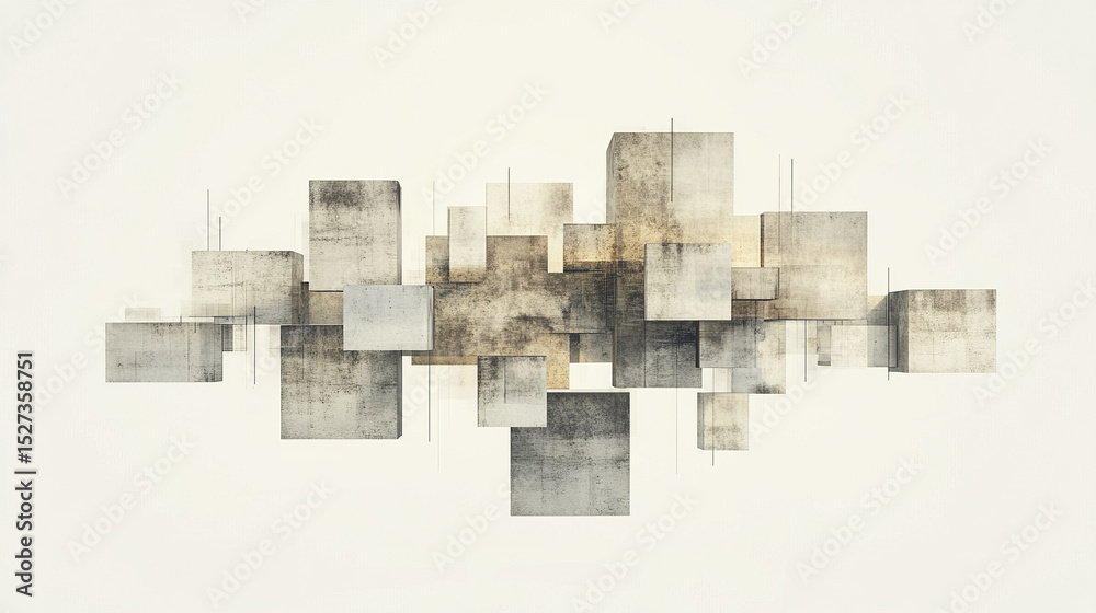 Fototapeta premium Abstract geometric shapes create modern and artistic composition, evoking sense of depth