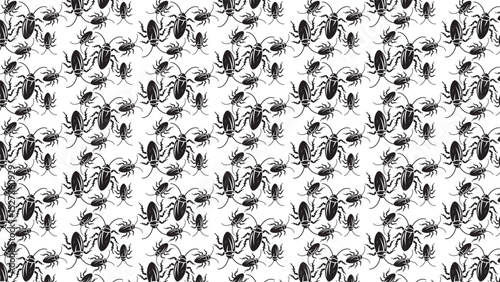 abstract seamless pattern with cockroaches