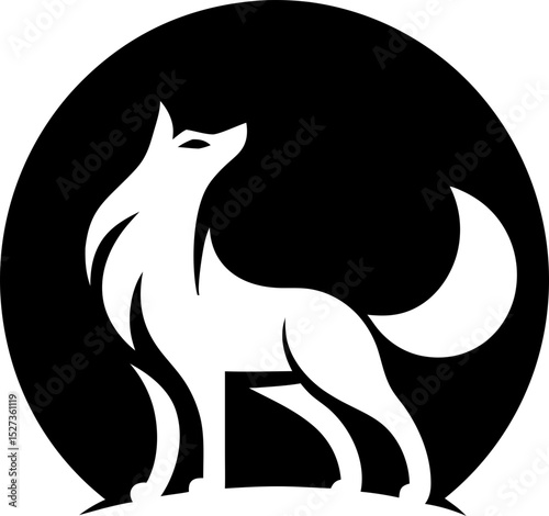Modern animal logo vector wolf, fox, and jackal logo icon in geometric style.