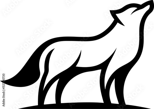 Flat wolf, Fox, jackal logo icons in elegant line art vector format.