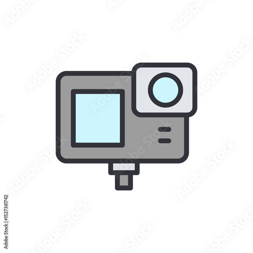 Action Camera In Flat Design For Adventure And Travel Content