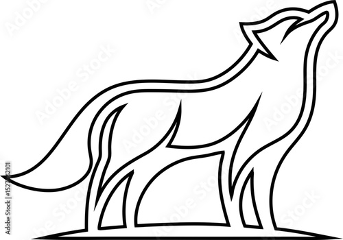 Flat wolf, Fox, and jackal logo icons in elegant line art vector format.