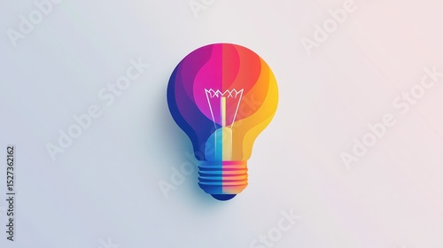 Vibrant, colorful lightbulb, representing innovation and ideas