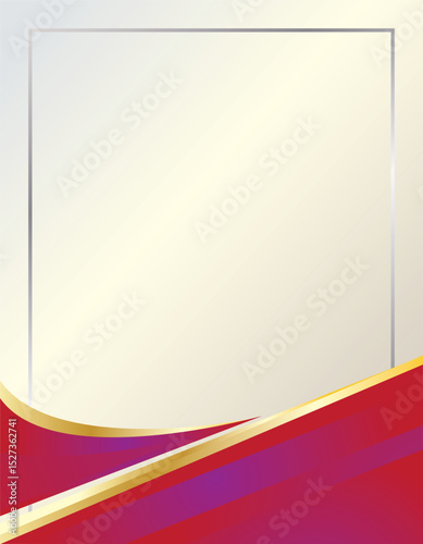 Red and gold certificate curve design background