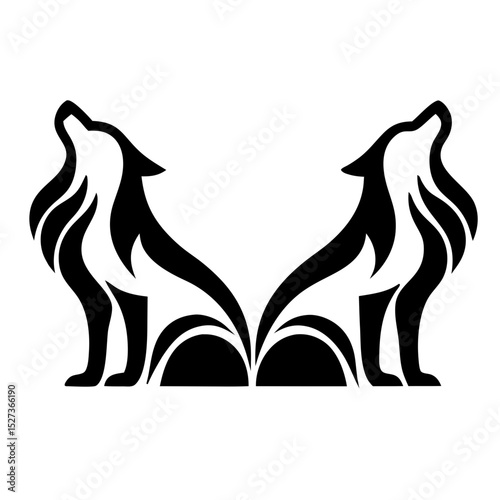 vector icons wolf, fox, ideal for app or logo.