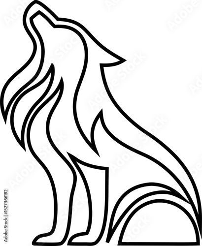 Outline logo fox, jackal, wolf in bold style.
