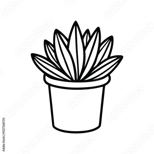 Linear monochrome vector illustration. white background. Small trees and shrubs ,