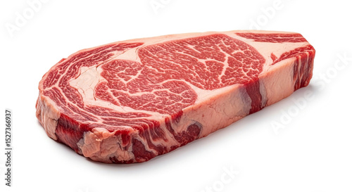 raw beef steak on a white background