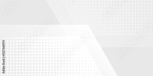 Modern hexagon white and gray background with dot white gray wave light technology simple abstract modern