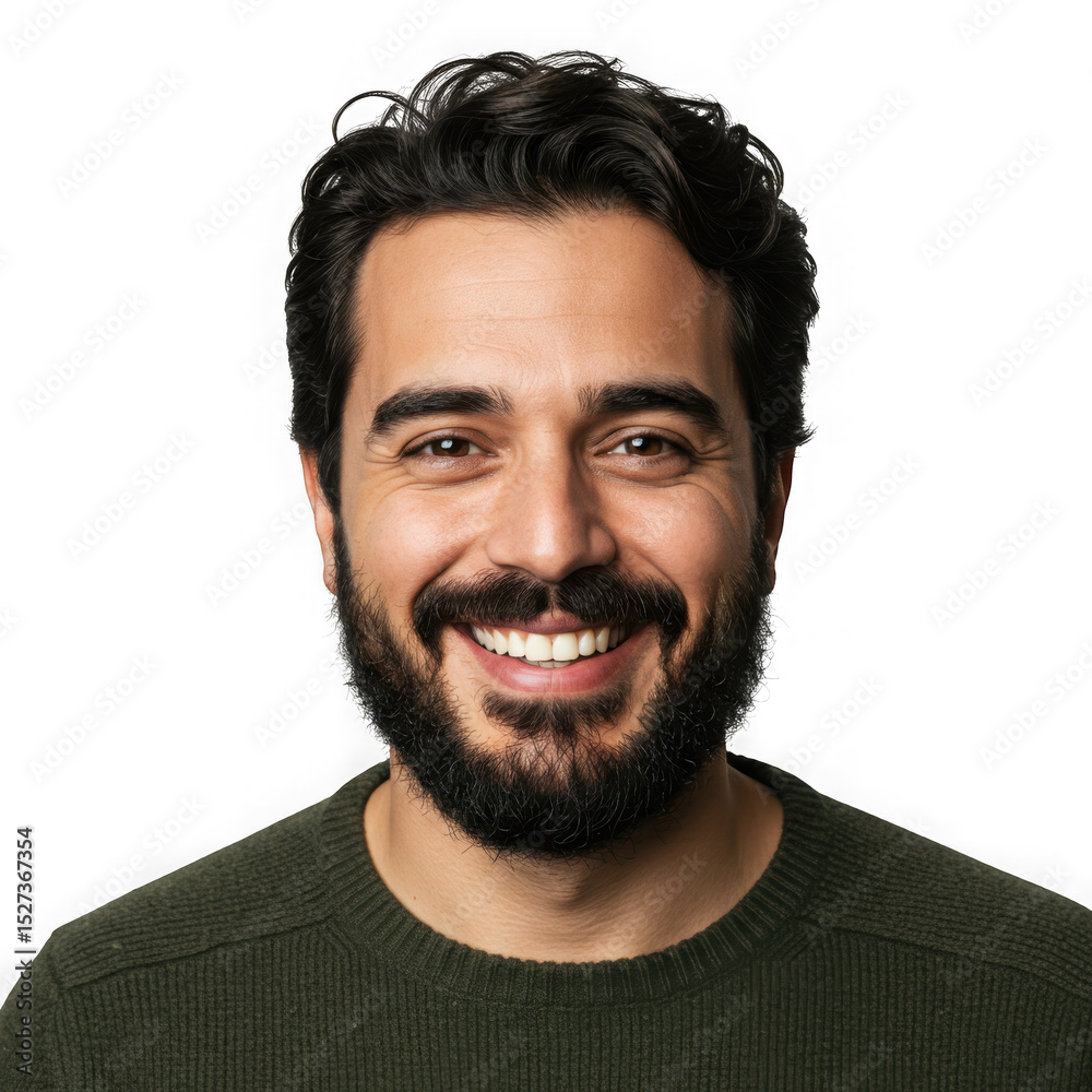 Fototapeta premium Happy smiling man portrait isolated on transparent background