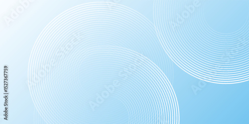 Abstract pastel colorful blue and white gradations. Circle effect style geometric backdrop illustration