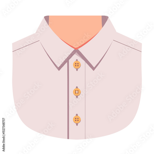 Loose buttons on shirt collar in flat design style with pastel colors  